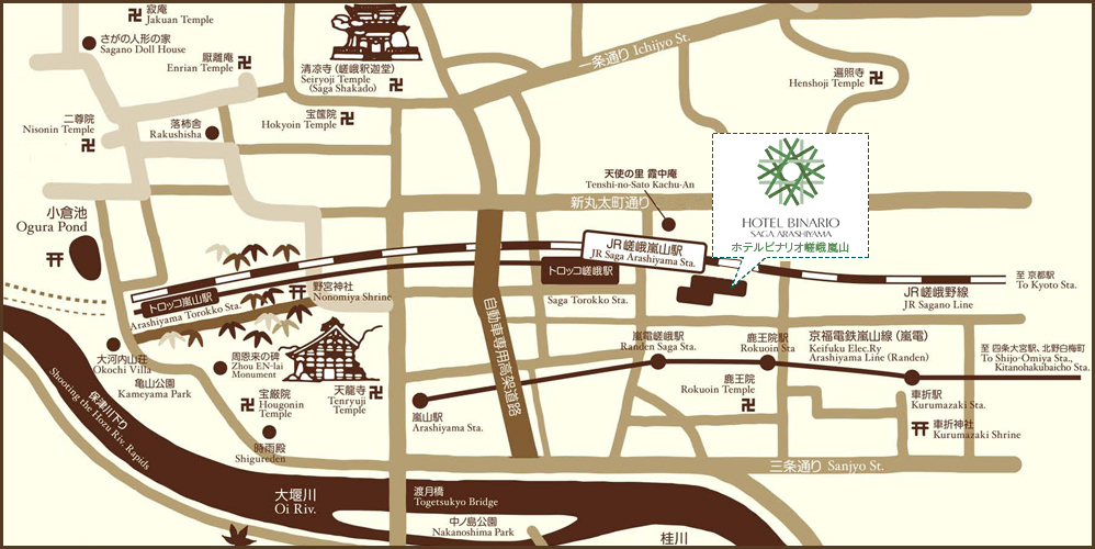 嵐山・嵯峨観光マップ